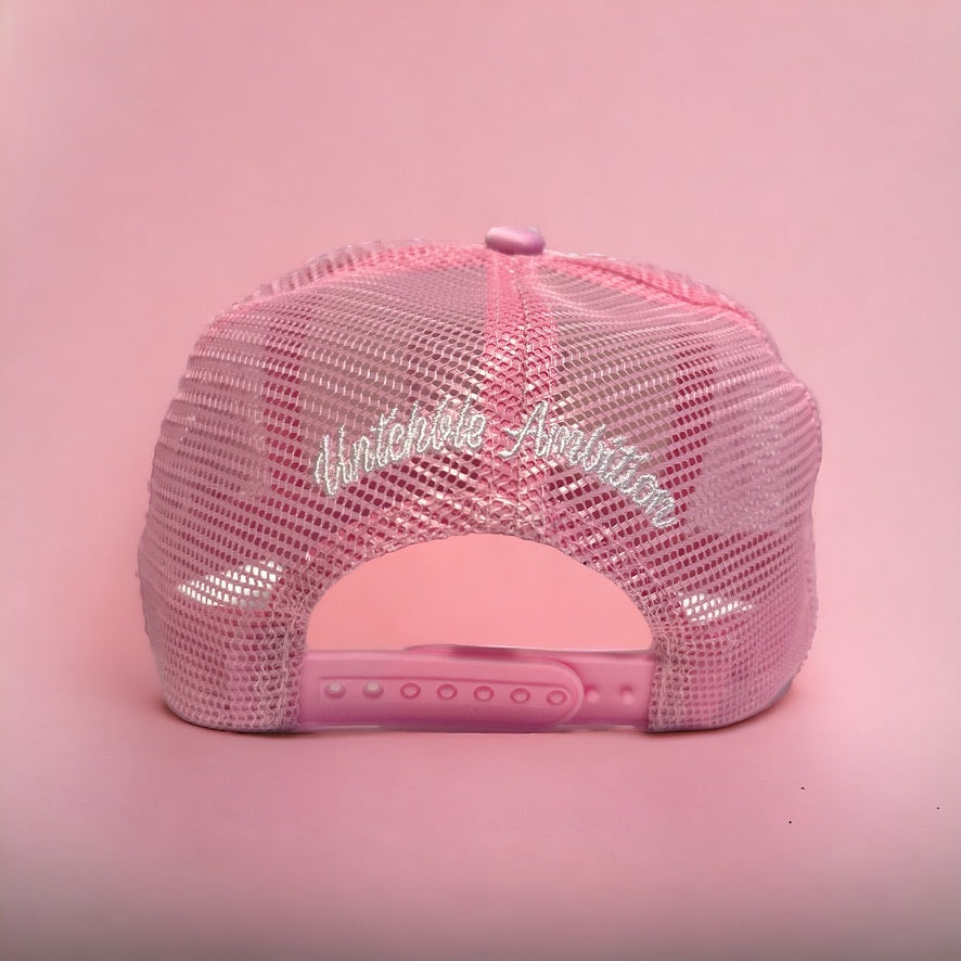 UNTCHBLE AMBITION Pink Ribbon Trucker Hat